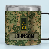Personalized Netherlands Army Veteran Rank Camo Coffee Cup Printed AHVA241826