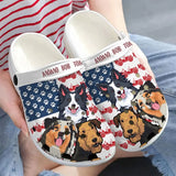 Personalized Dog Paw & Jeep US Flag Dog Lovers Gift Clogs Slipper Shoes Printed LVA241833