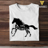 Personalized Flowers Horse Black Horse Lovers Gift T-shirt Printed HN241841