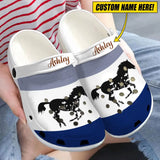 Personalized Black Horse Flower Clogs Slipper Shoes Printed LVA241845