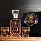 Personalized US Police Bagde Custom Name & Time 
Decanter Set With Glasses Or Whiskey Glass Printed AHVA241836