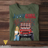 Personalized United States Jeep Girl & Dogs Independence Day 4th Gift T-shirt Printed HN241853