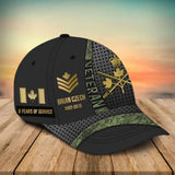 Personalized Canadian Veteran Camo Rank Gold Custom Name & Time Cap 3D Printed AHVA241866