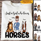 Personalized Horse Girl Just A Girl Who Loves Horses T-shirt Printed VQ241890