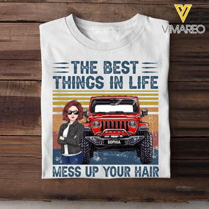 Personalized The Best Things In Life Mess Up Your Hair Jeep Girl T-shirt Printed HN241888