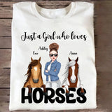 Personalized Horse Girl Just A Girl Who Loves Horses T-shirt Printed VQ241890