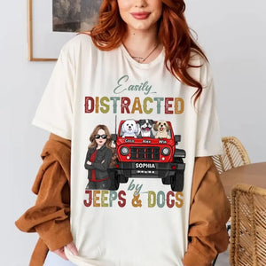 Personalized Easily Distracted Jeeps & Dogs Jeep Girl T-shirt Printed HN241905