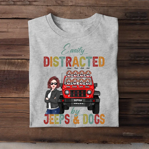 Personalized Easily Distracted Jeeps & Dogs Jeep Girl T-shirt Printed HN241905