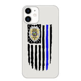 Personalized US Police Badge Police Officer US Flag Blue Line Phonecase Printed QTVQ241908