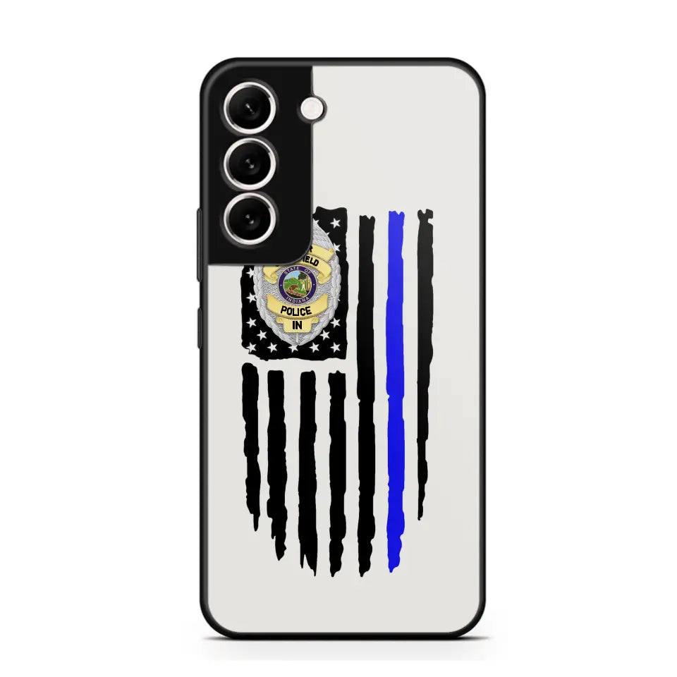 Personalized US Police Badge Police Officer US Flag Blue Line Phonecase Printed QTVQ241908