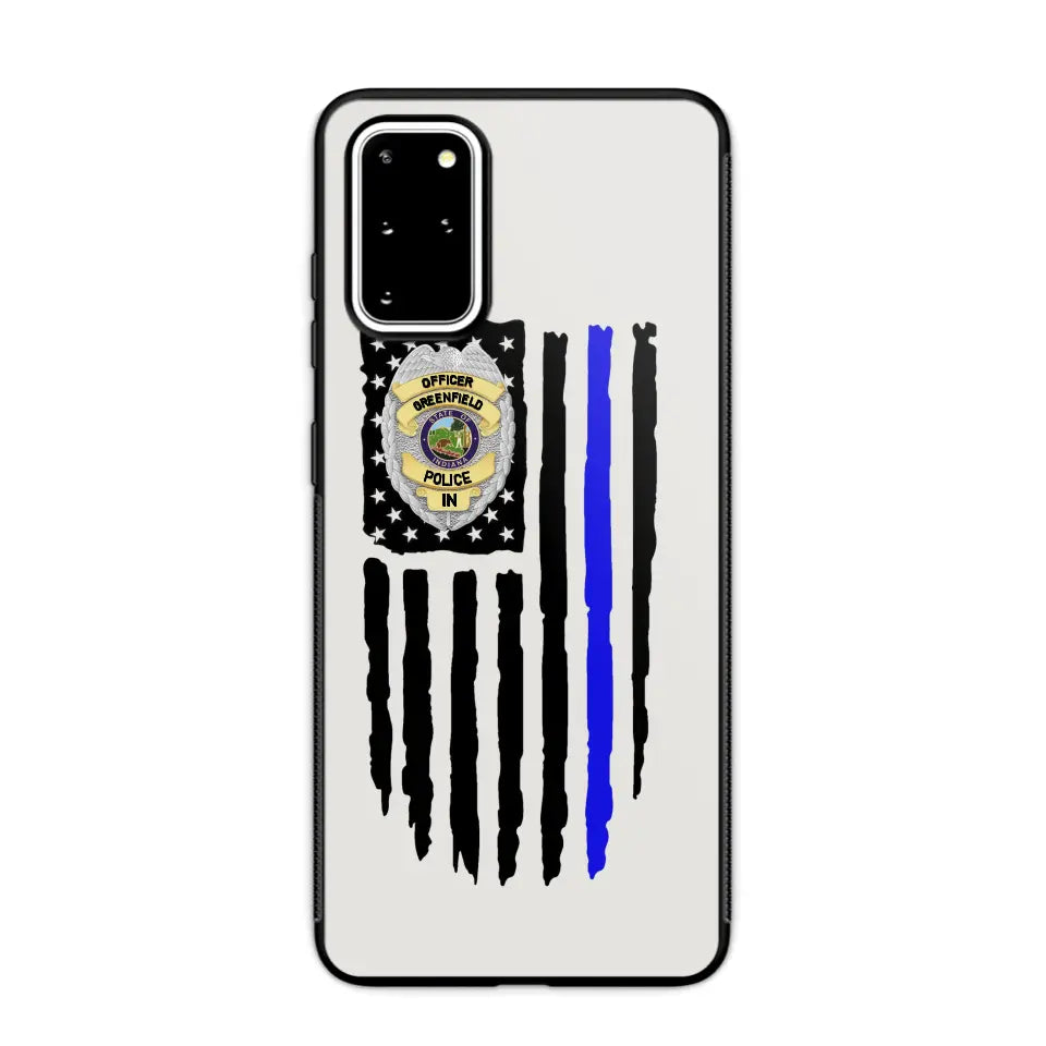 Personalized US Police Badge Police Officer US Flag Blue Line Phonecase Printed QTVQ241908