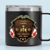 Personalized Canadian Army Veteran Rank Gold & Service Time Coffee Cup 2D Printed AHHN241815