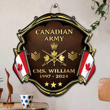 Personalized Canadian Army Veteran Rank Gold Custom Name & Time Wooden Sign Printed AHVA241910
