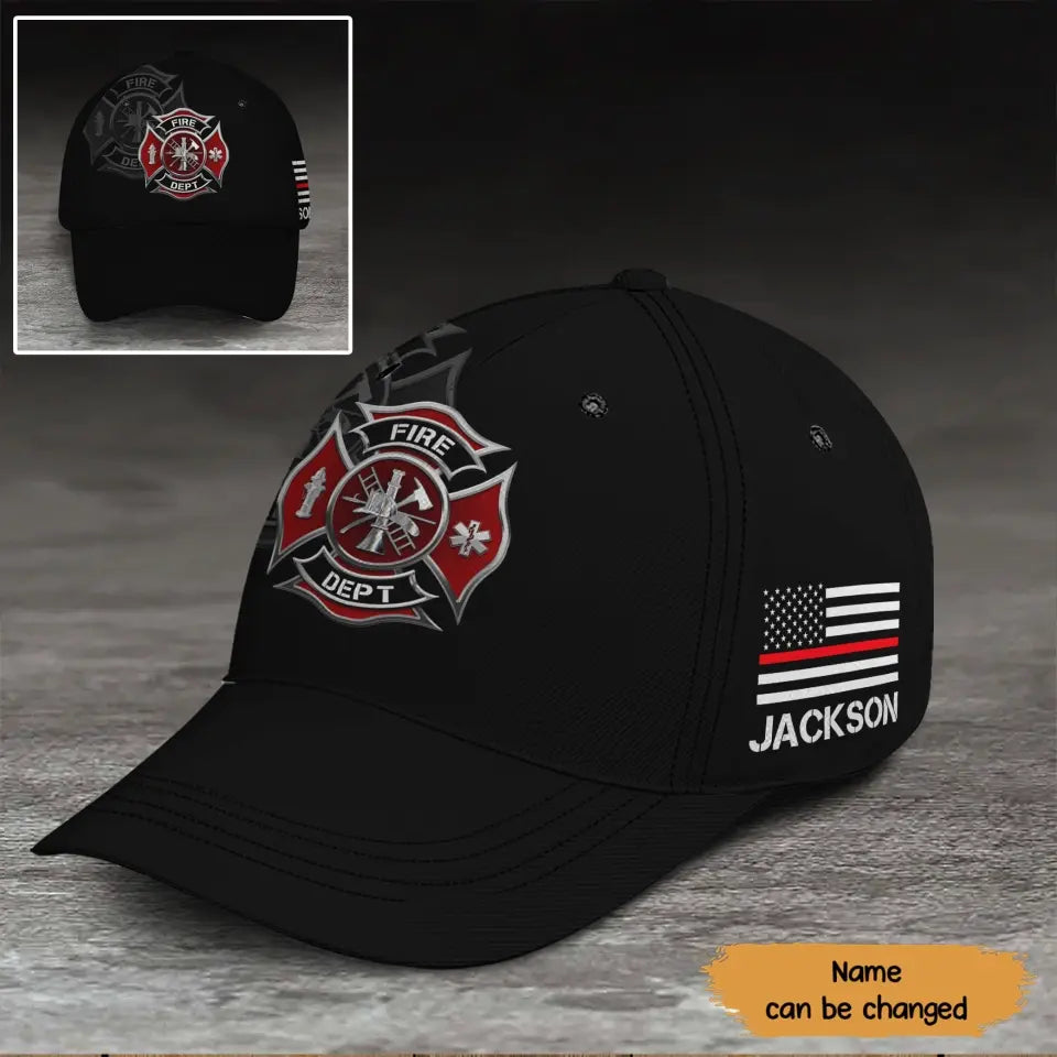 Personalized US Firefighter ID Number Firefighter Logo Cap 3D Printed QTKH241914