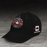 Personalized Canadian Firefighter ID Number Firefighter Logo Cap 3D Printed QTKH241914