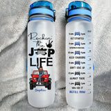 Personalized Rockin' The Jeep Life Jeep Girl Water Tracker Bottle Printed KVH241934