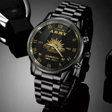 Personalized Australian Army Veteran Australian Military Logo Custom Rank Gold & Service Time Watch Printed AHVA241938
