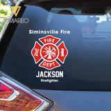 Personalized Firefighter Custom Department And Name Decal Printed