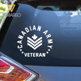 Personalized Canadian Veteran/Soldier Rank Car Decal Printed
