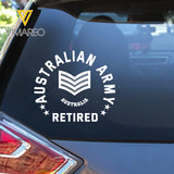 Personalized Australia Veteran/Soldier Rank Car Decal Printed