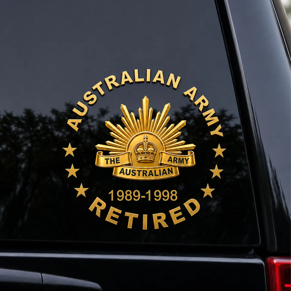 Personalized Australia Military Retired Logo Car Decal Printed