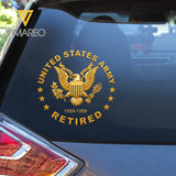 Personalized US Military Retired Logo Car Decal Printed