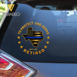 Personalized US Police Custom Map of States & Time Car Decal Printed