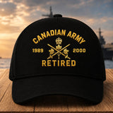 Personalized Canada Army Retired Custom Served Times Black Cap 2D Printed