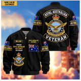 Personalized Australia Veteran Bomber Jacket Printed