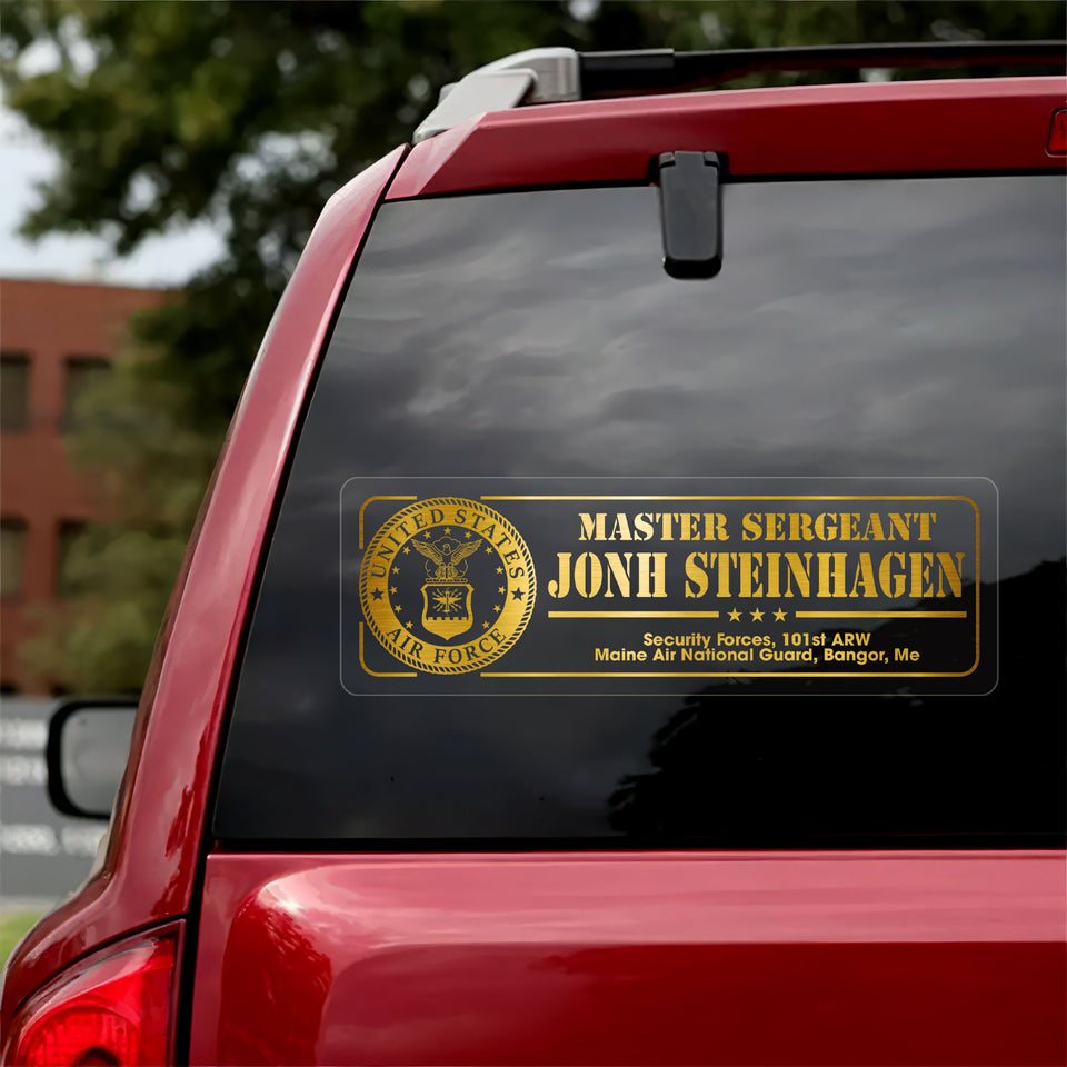 Personalized US Veterans Soldier Car Decal Printed ML1604