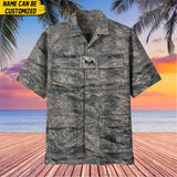 Personalized US Veteran Camo Branch Logo Custom Ranks Name & Years Hawaii Shirt Printed 0704