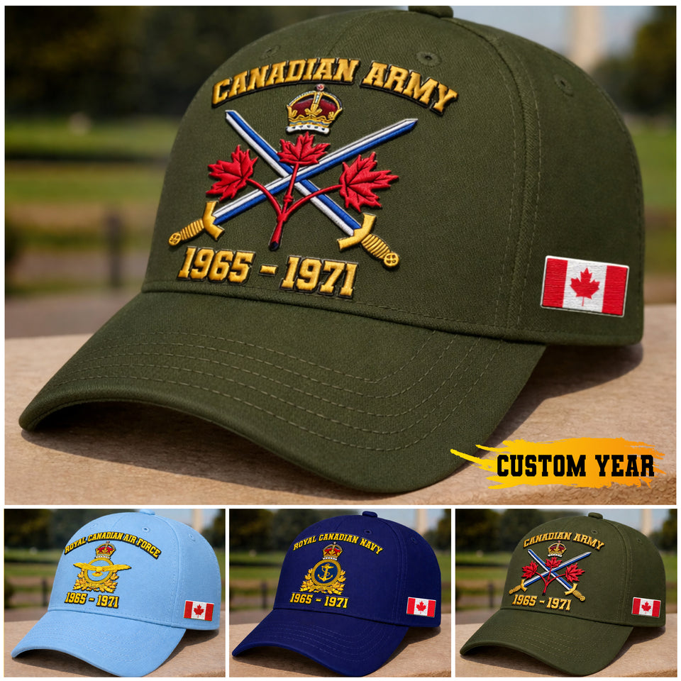 Personalized Premium Canadian  Embroidered Veterans Hats C20032601 Custom Time