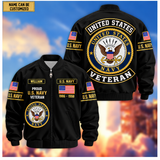 Personalized US Veteran Bomber Jacket Printed