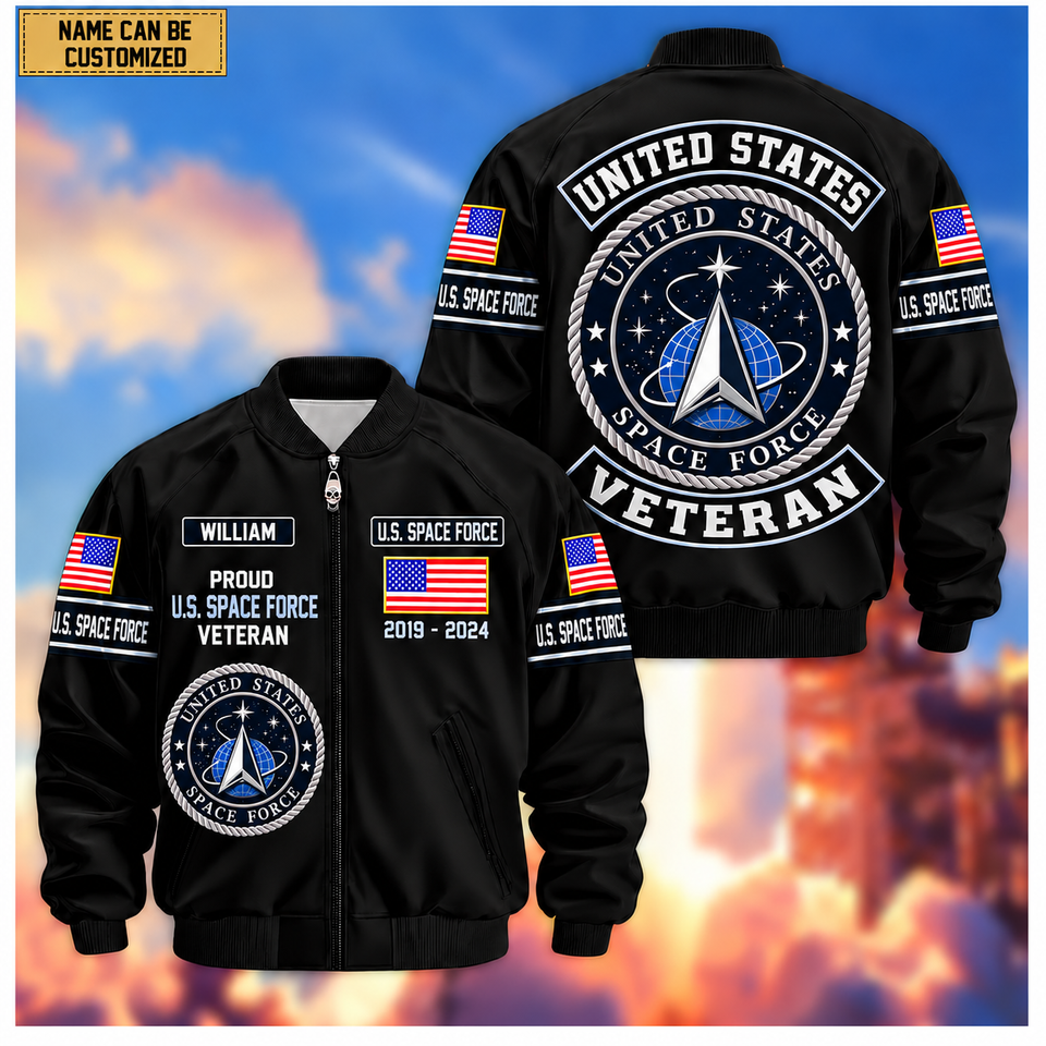 Personalized US Veteran Bomber Jacket Printed