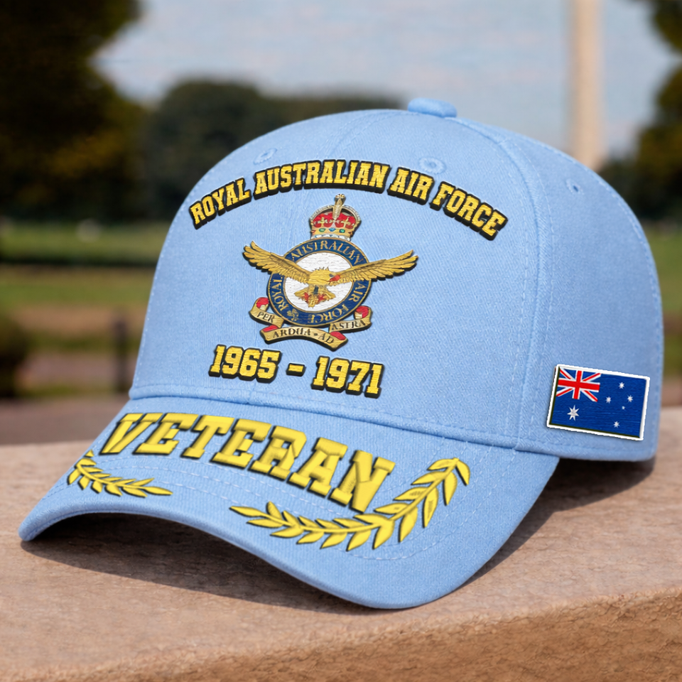 Personalized Premium Australian  Embroidered Veterans Hats C20032602 Custom Time