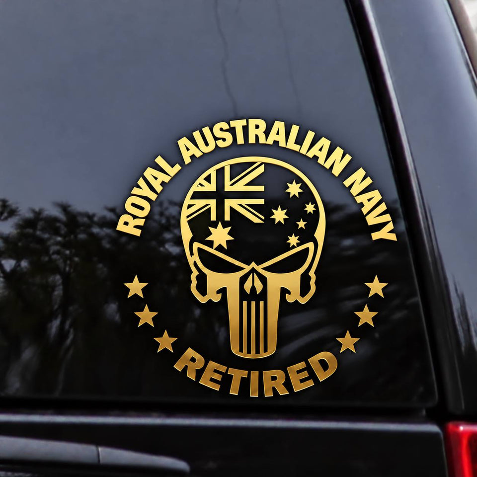 Australia Military Retired Skull Car Decal Printed