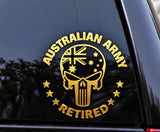 Australia Military Retired Skull Car Decal Printed