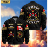 Personalized Canadian Veteran Bomber Jacket Printed