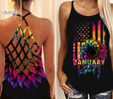 January Girl Criss-Cross Open Back Camisole Tank Top Legging HFJEY2