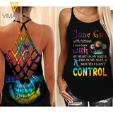 June Girl Criss-Cross Open Back Camisole Tank Top Legging SKTDCT