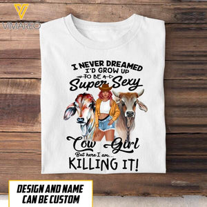 CUSTOMIZED SEXY COW GIRL WHITE TSHIRT TNTQ1506