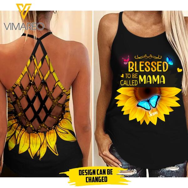 BLESSED TO BE CALLED PERSONALIZED CRISS-CROSS OPEN BACK CAMISOLE TANK TOP