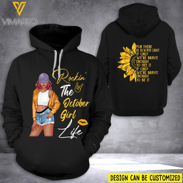 PERSONALIZED ROCKIN THE OCTOBER GIRL LIFE HOODIE  NEY38T