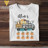 PERSONALIZED MIMI/NANA/GRANDMA WITH NICKNAME AND LITTLE PUMKINS TSHIRT TNMA0708