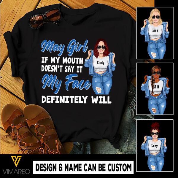 PERSONALIZED MAY GIRL TSHIRT HOODIE PRINTED NEY198Q