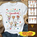 Customized Grandkids Grandmother Grandfather Tshirt Printed