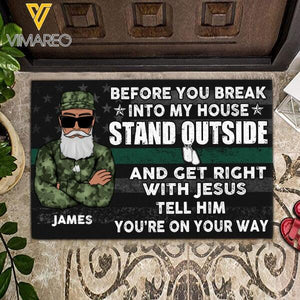 Personalized U.S Soldier Doormat Printed SEP-HQ13