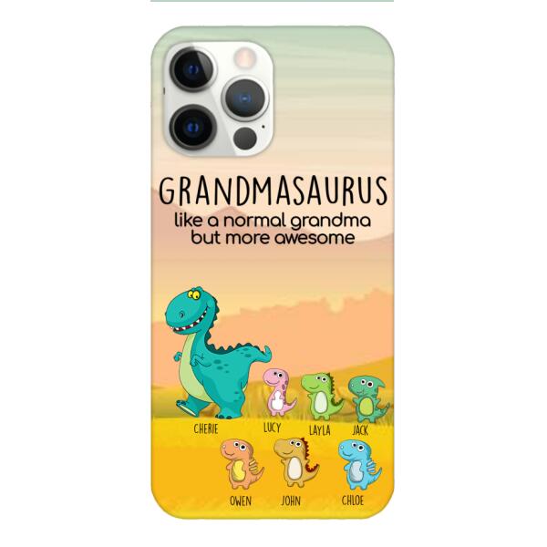 Personalized Grandmasaurus And Kids Phone Case AUG-MD05