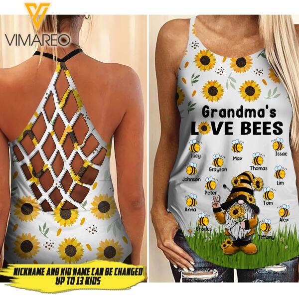 PERSONALIZED GRANDMA BEES CRISS CROSS TANK TNMQ2909