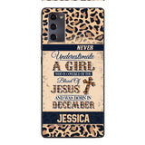 Personalized Never Underestimate A Girl Who Is Covered By The Blood Of Jesus And Was Born In December Phone Case OCT-DT11